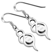Abalone Shell Silver Earrings - e377